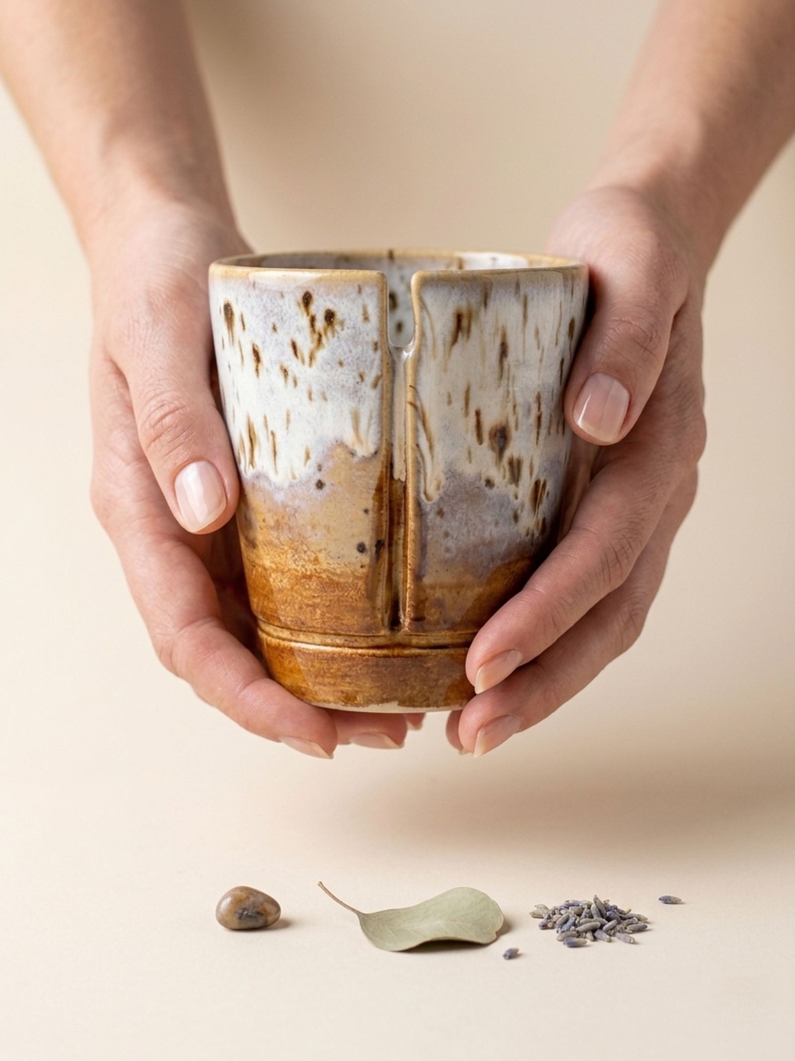 Détail de l'intérieur d'une tasse Jeux d'Émail